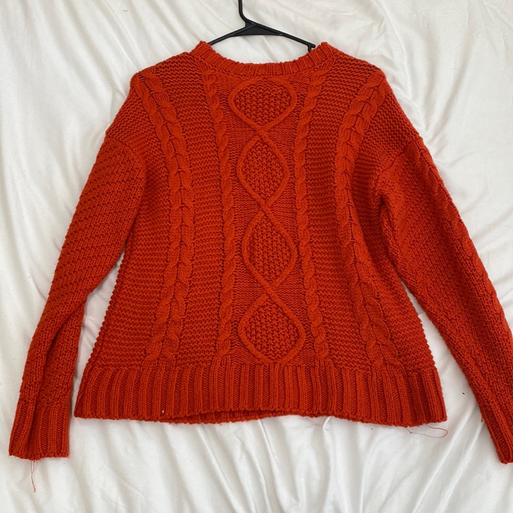 Orange/red sweater!